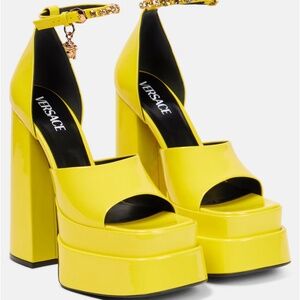 VERSACE Medusa Aevitas patent leather platform sandals